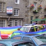 Rainbow Around Police Car